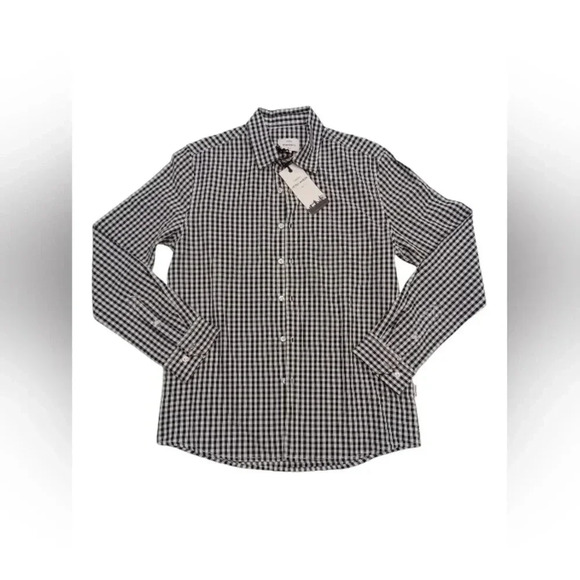 Peter Werth NWT 100% Cotton L/S Button Down Shirt Black and  White Size Small - Picture 4 of 8